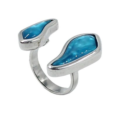 ANILLO GOTAS CON CRISTAL NACARADO