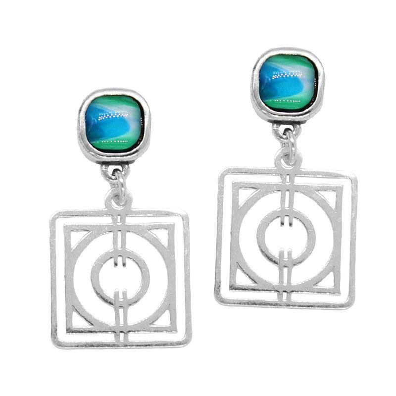 Pendientes cuadrados cristal