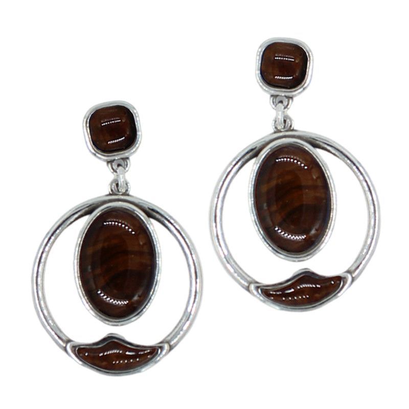 Pendientes diseño cristal Marrón