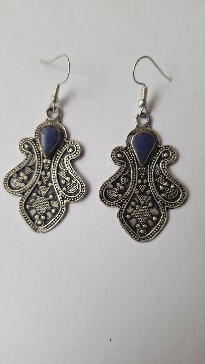 Pendientes afganos lapislazuli