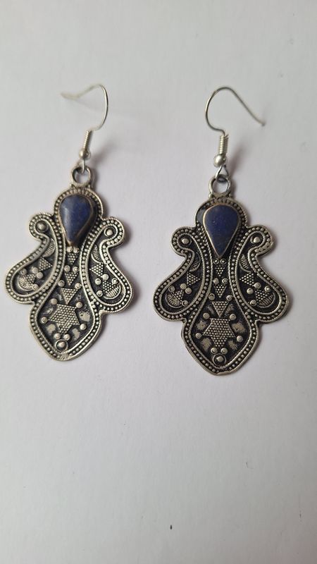 Pendientes afganos lapislazuli