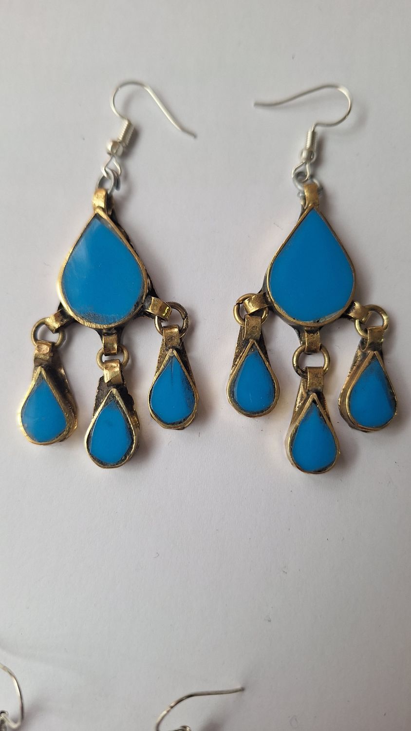 Pendientes afganos azules