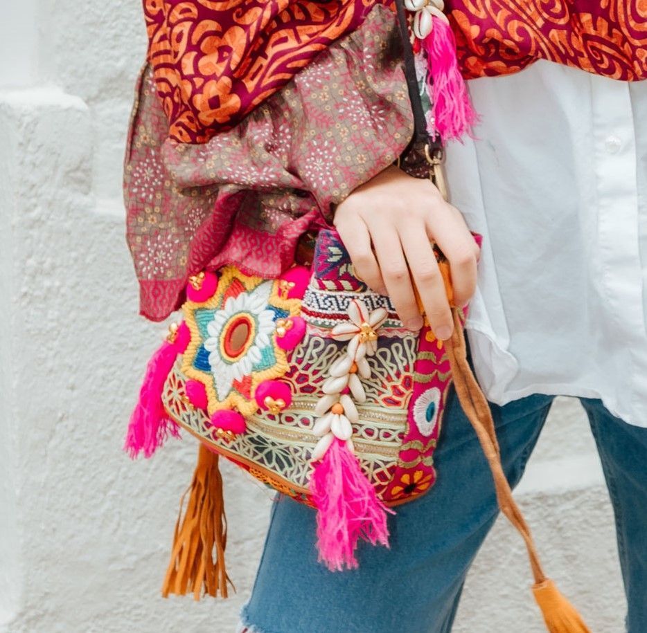 Bolso saco piel old Banjara