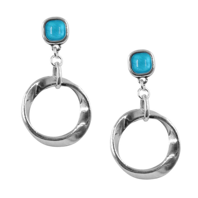 Pendientes con aro y cristal