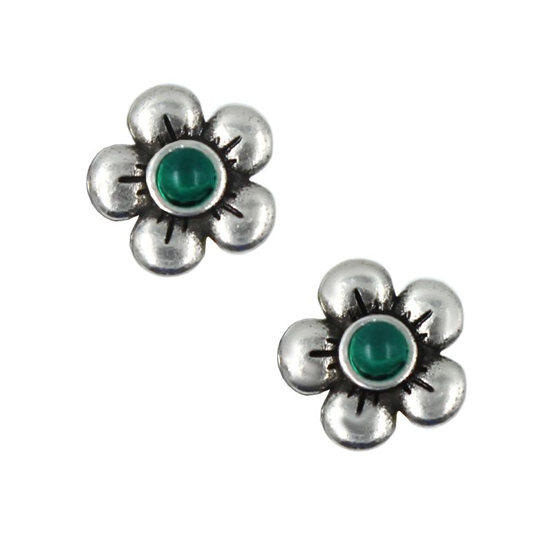 Pendientes Flor con cristal