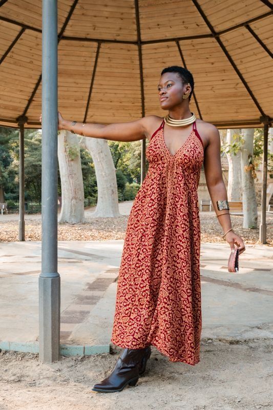 Vestido kerha Assam Burdeos Vestido kerha Assam Burdeos