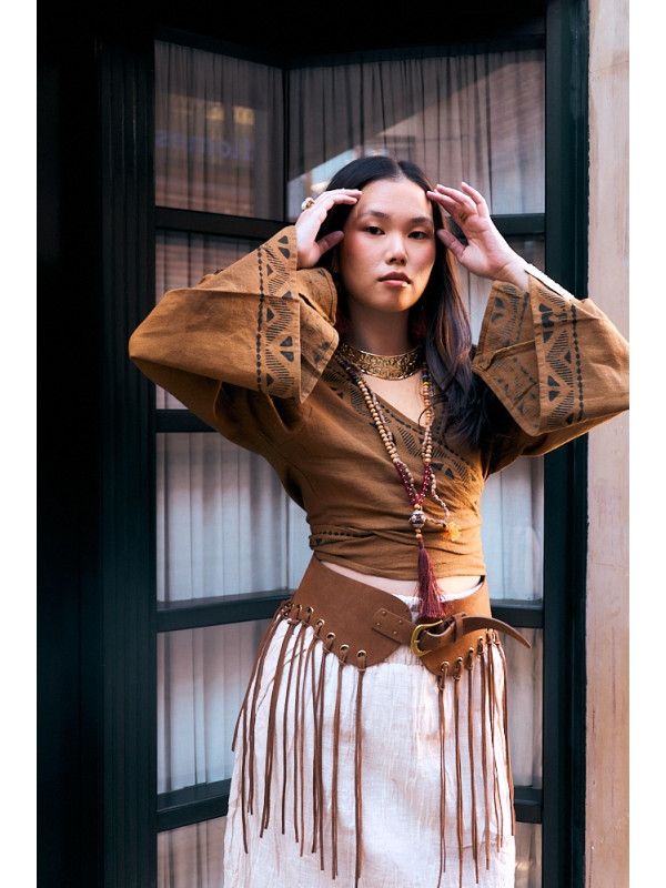 Bolero Block Print Marrón