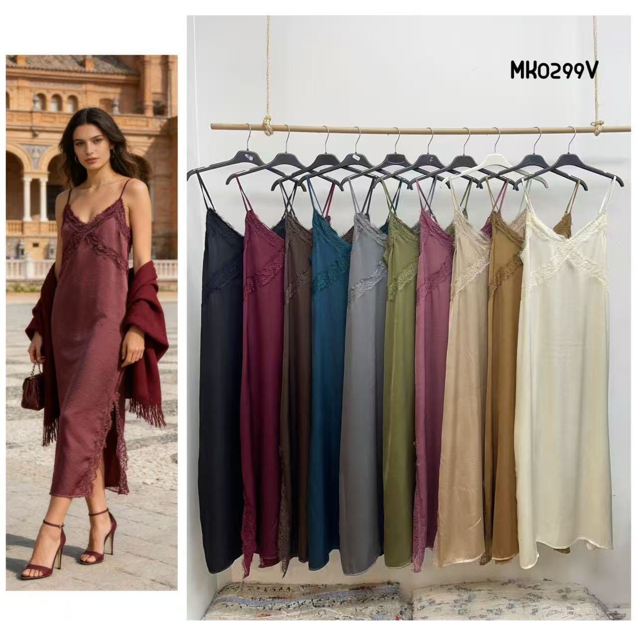 Vestido lencero satinado