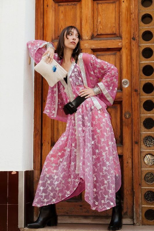 Vestido Kerha Rhin con kimono a conjunto