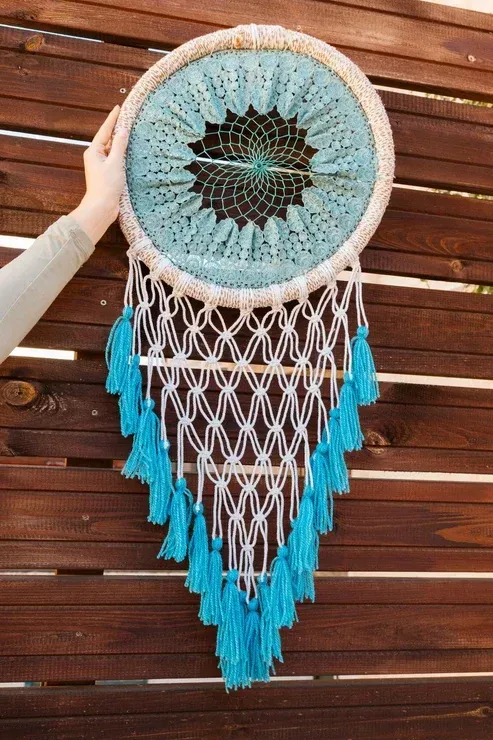 Atrapasueños mandala crochet 35 cm Atrapasueños mandala crochet 35 cm