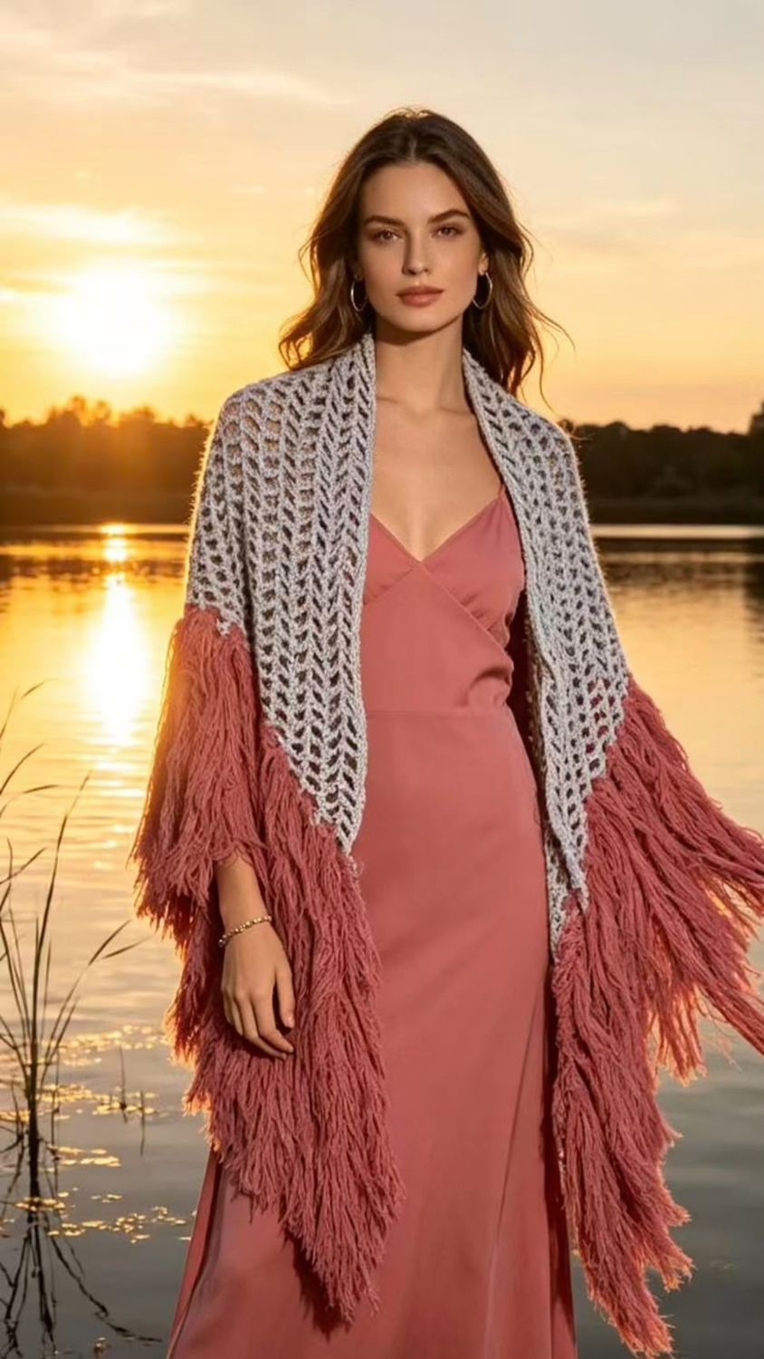 Chal crochet Beige