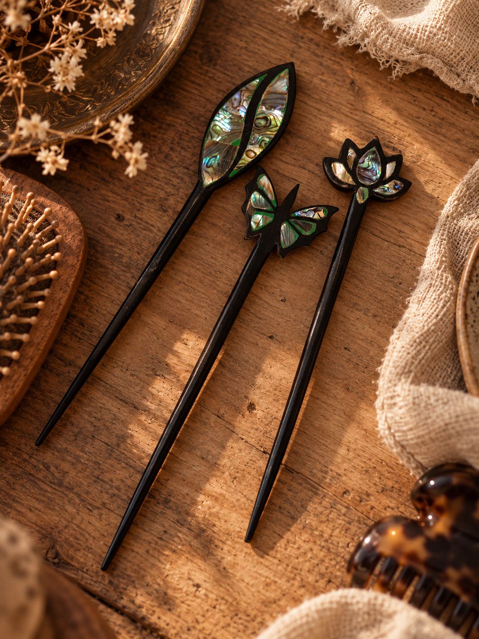 Hair stick Nácar mix