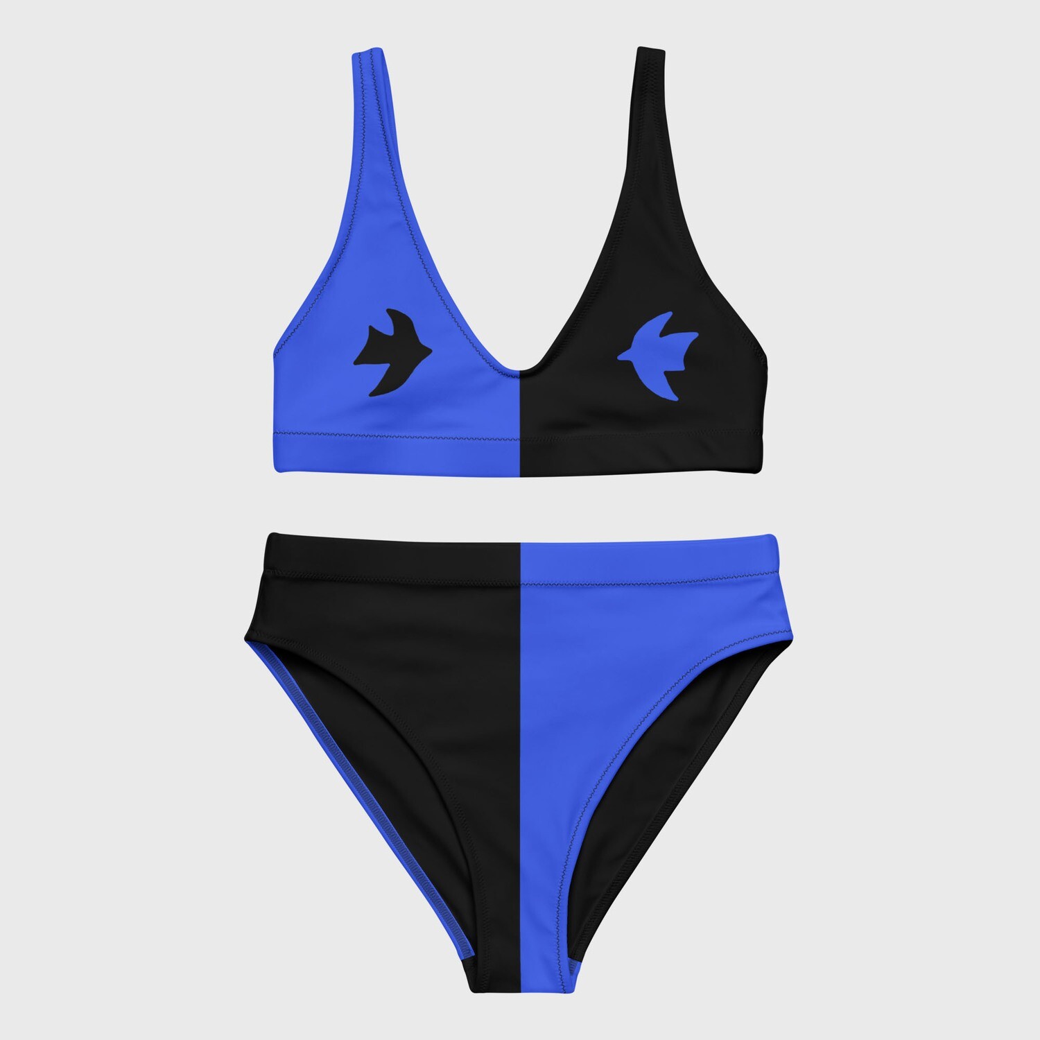 Chess Time | Recycled padded bikini top, Cobalt Blue