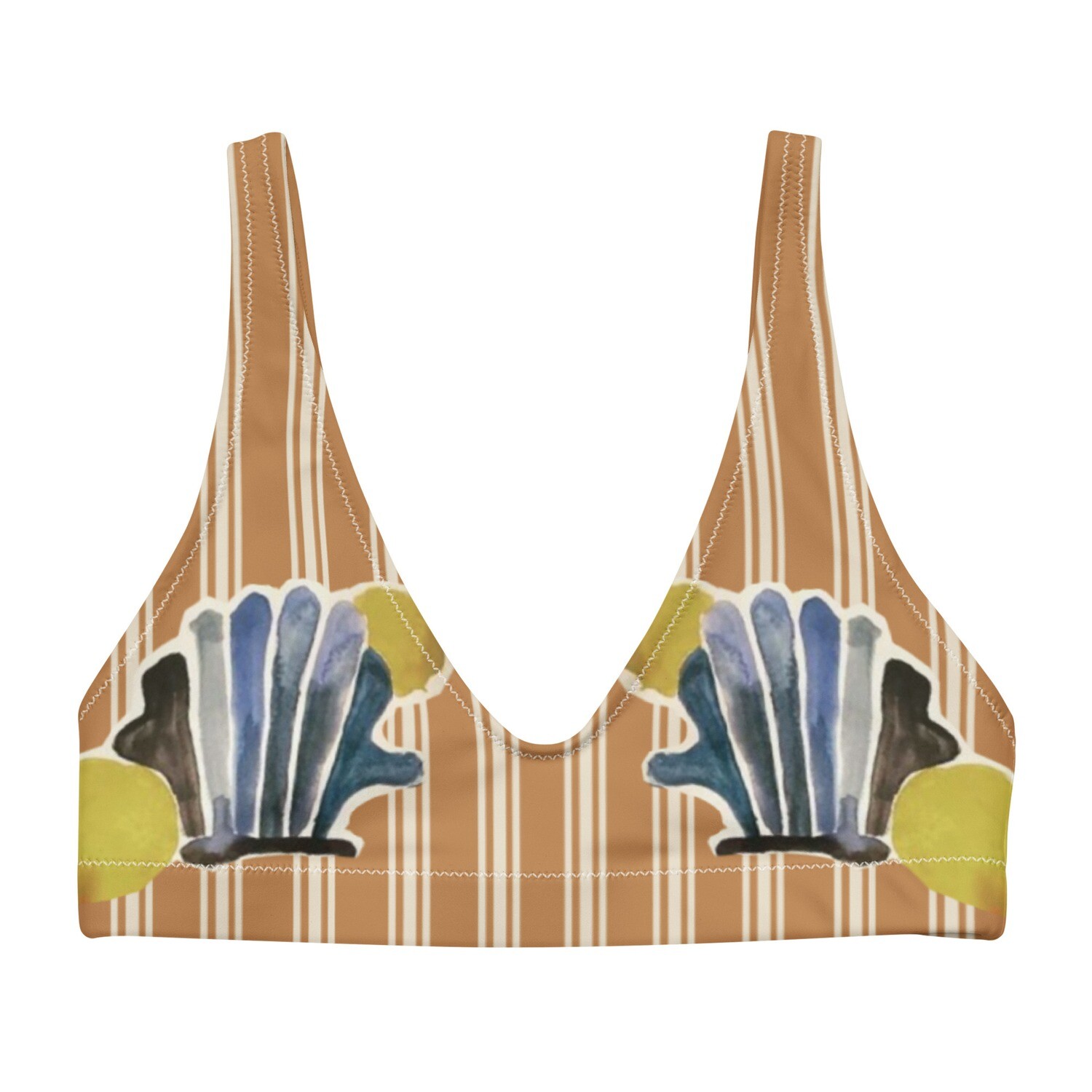 Coquillages et crustacés | Recycled padded bikini top, beige
