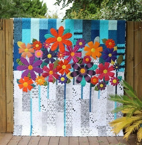 Indah Blossoms quilt pattern and template set Indah Blossoms quilt pattern and template set
