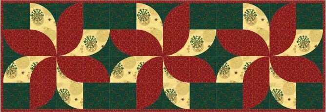 FPQFP Fun Poinsettia Table Runner free pattern download