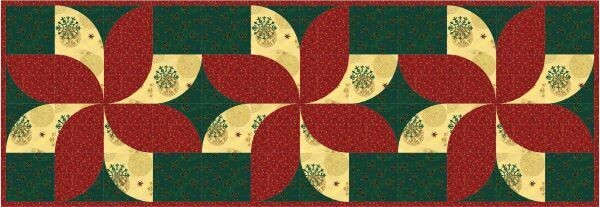 FPQFP Fun Poinsettia Table Runner free pattern download