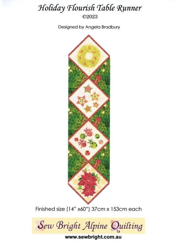 49093 Holiday Flourish Table runner Pattern $15