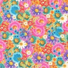 13405 Vintage Soul Crewel Garden Floral Embroidery Rainbow $32 per mt