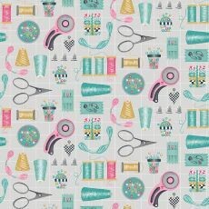13818 Sew Sleep Repeat Sewing Supplies Grey $32 per mt