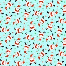 14824 Bright Christmas Spirit Santas blue $28 per mt