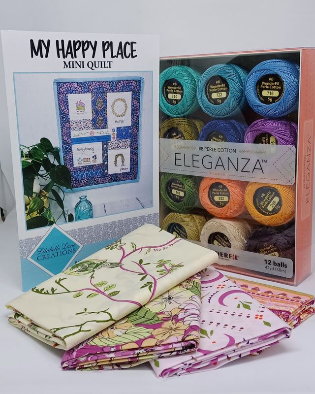 My Happy Place fabric &amp;  optional thread kit