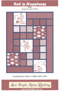 49065 Red is Happiness Quilt Pattern $15