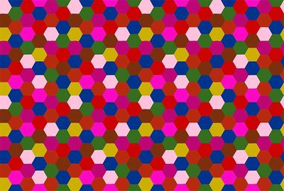 Piecework Hexagons Lush Eccentric $36 per mt