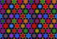 Piecework Oh My Stars Lush Mosaic $36 per mt