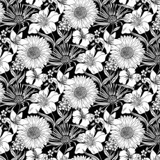 Ebony &amp; Ivory Supersized Floral $32 per mt