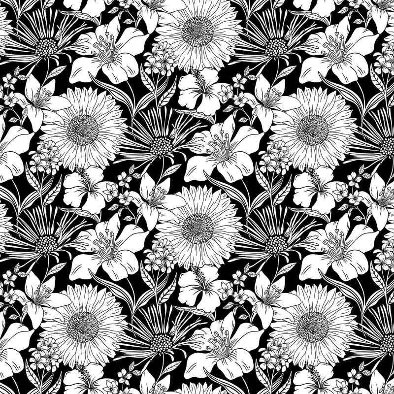 Ebony &amp; Ivory Supersized Floral $32 per mt