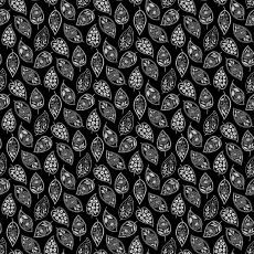 Ebony &amp; Ivory Stylised Leaf Black $32 per mt
