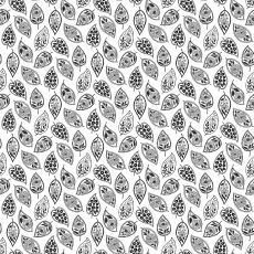 Ebony &amp; Ivory Stylised Leaf White $32 per mt
