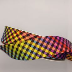 Bias Binding Check Rainbow Black $2.50 per mt