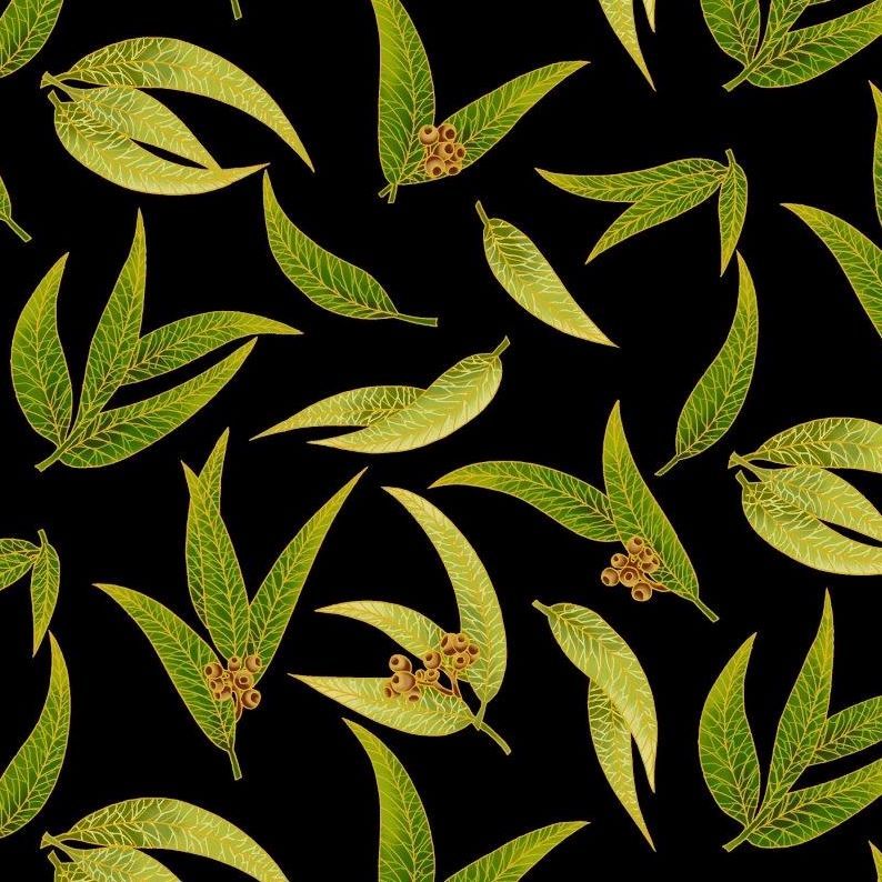 UTAS Gum Leaves Black Green $28 per mt