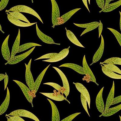 UTAS Gum Leaves Black Green $28 per mt