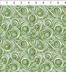 Winter Solstice II Snowflake Swirl Green $32 per mt