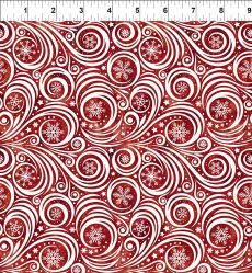 Winter Solstice II Snowflake Swirl Red $32 per mt