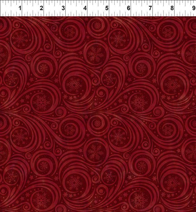 Winter Solstice II Snowflake Swirl Dark Red $32 per mt