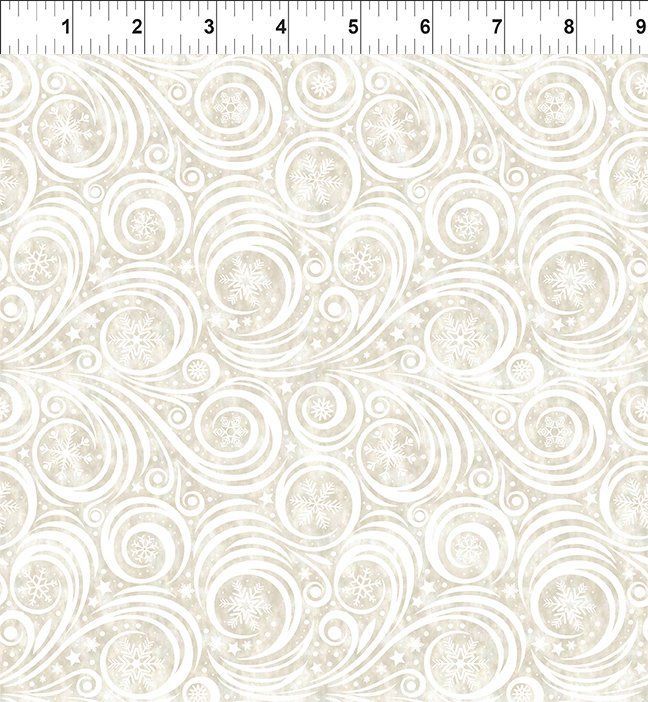 Winter Solstice II Snowflake Swirl White $32 per mt