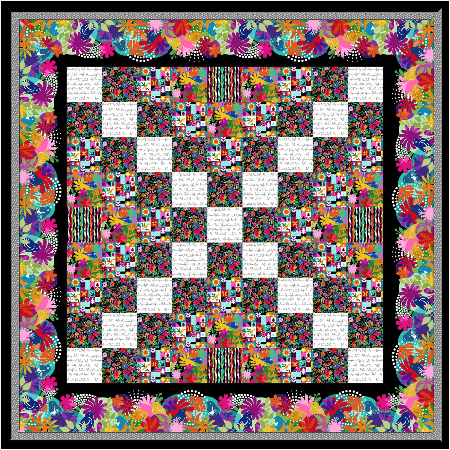 Flocked Chain Quilt pattern &amp; fabric kit