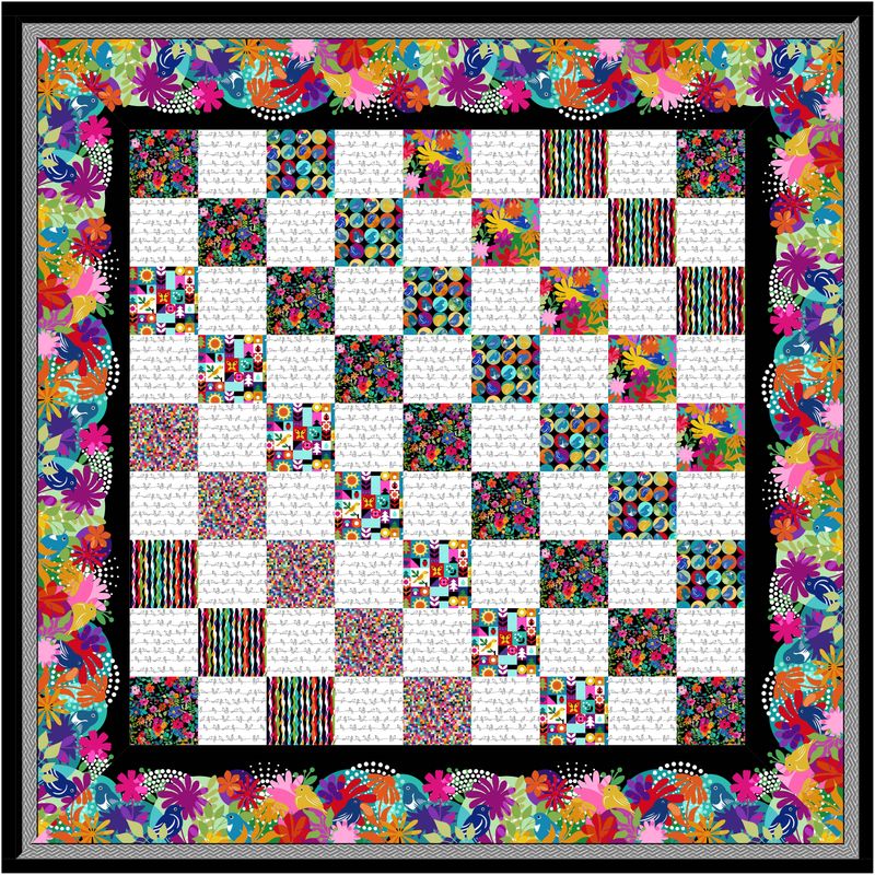 Flocked Checkers Quilt pattern &amp; fabric kit