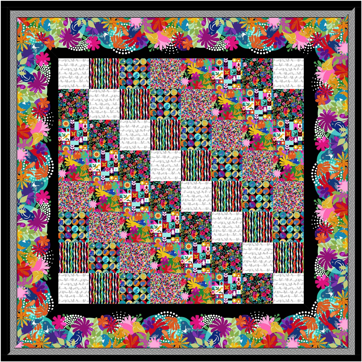 Flocked Bargello Quilt pattern &amp; fabric kit