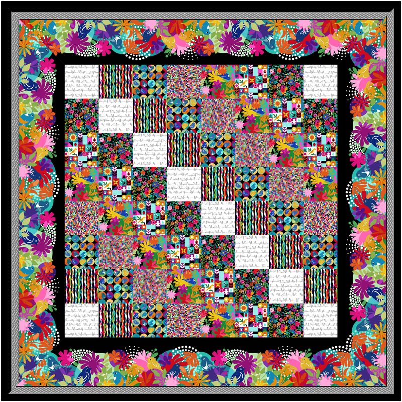 Flocked Bargello Quilt pattern &amp; fabric kit
