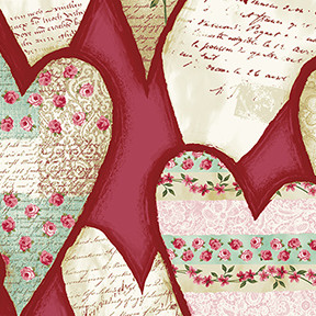 13885 Lovesong Hearts Red $25.60 per mt 13885 Lovesong Hearts Red $25.60 per mt
