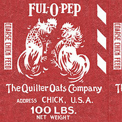 15346 Fowl Play Feed Sak Panel Red $16.95 each