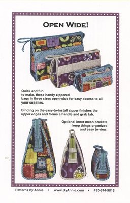 47085lg Open Wide Zippered Bag Pattern $21