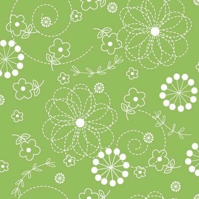14634 Kimberbell Basics Stitched Flower Green $28 per mt