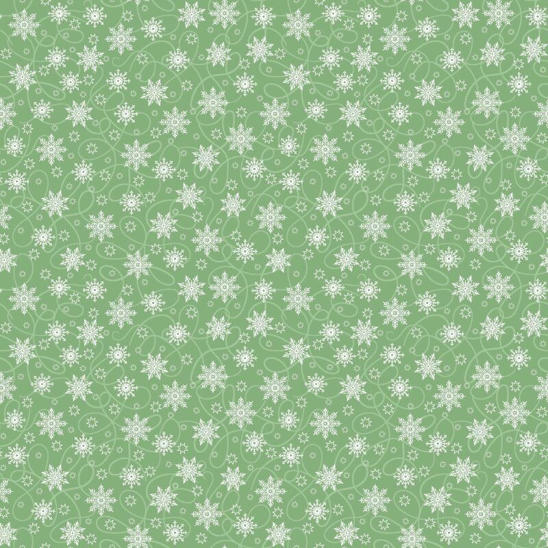 14915 Christmas Night Mini Snow Flurry Green $32 per mt