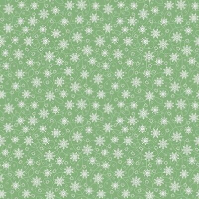 14915 Christmas Night Mini Snow Flurry Green $32 per mt